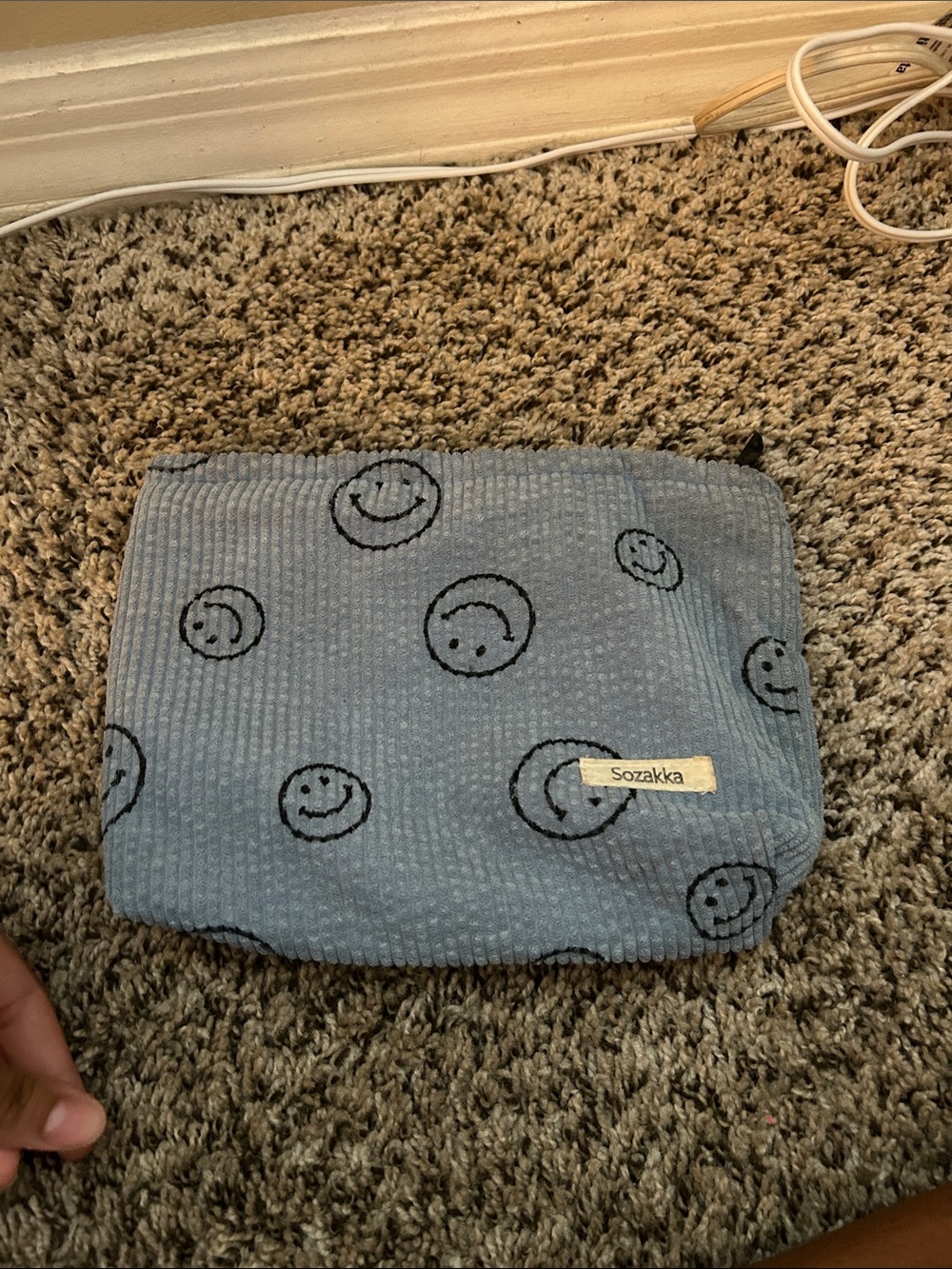 Blue Smiley Cosmetic Pouch